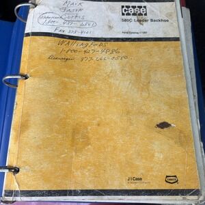 Case 580C CK Loader Backhoe Parts Catalog No. C1283 - Original 1978